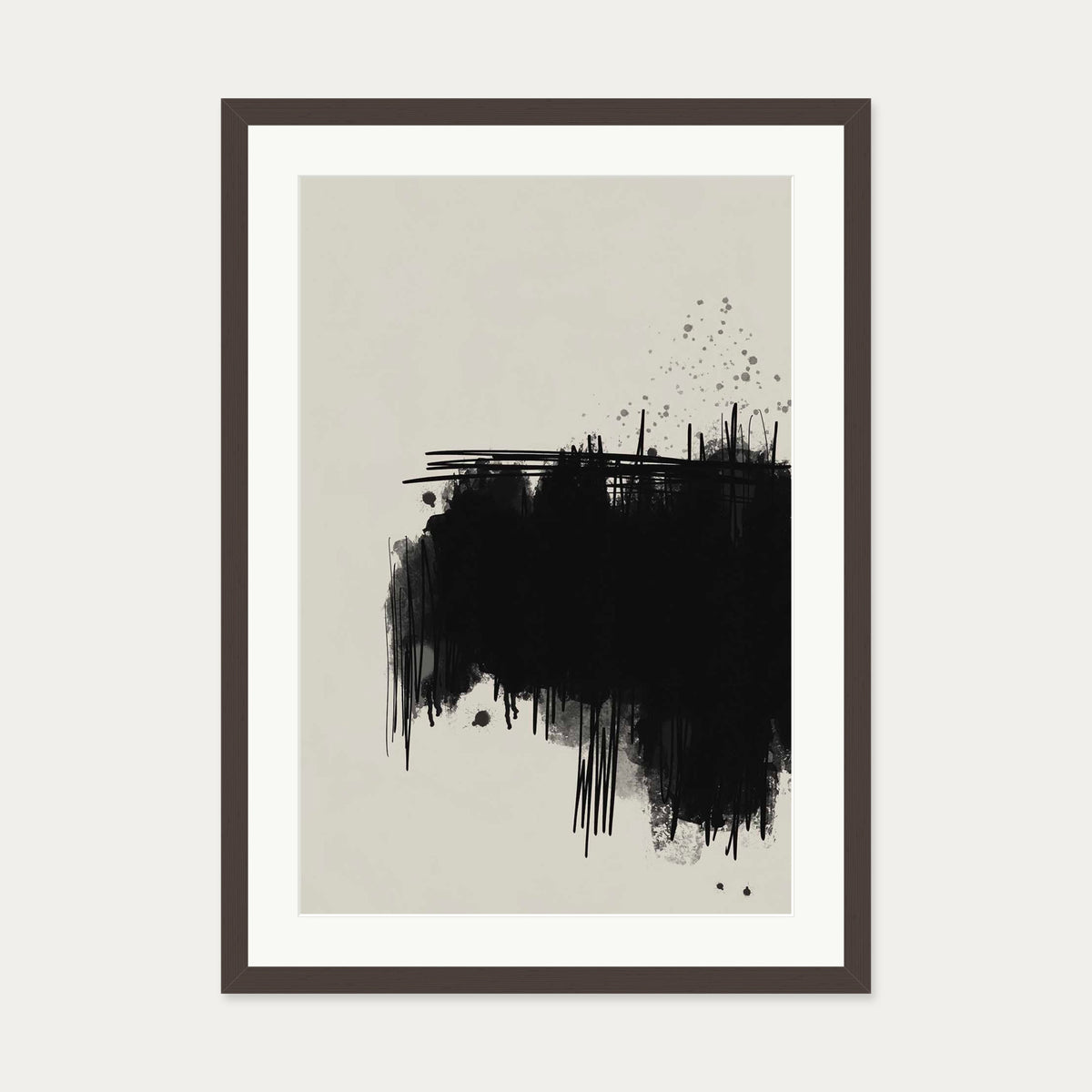 Graffiti Cloud Art Print — 50 x 70 cm — Brown Frame