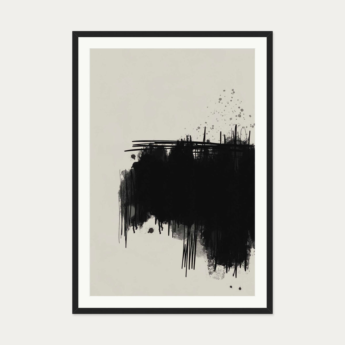 Graffiti Cloud Art Print — 70 x 100 cm — Black Frame