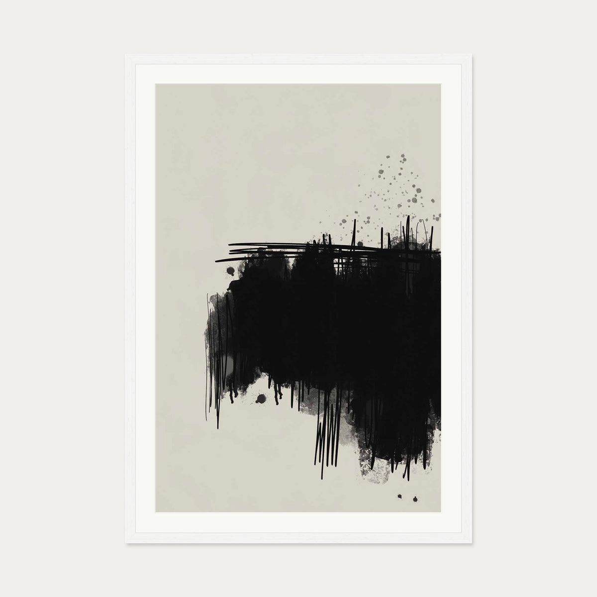 Graffiti Cloud Art Print — 70 x 100 cm — White Frame