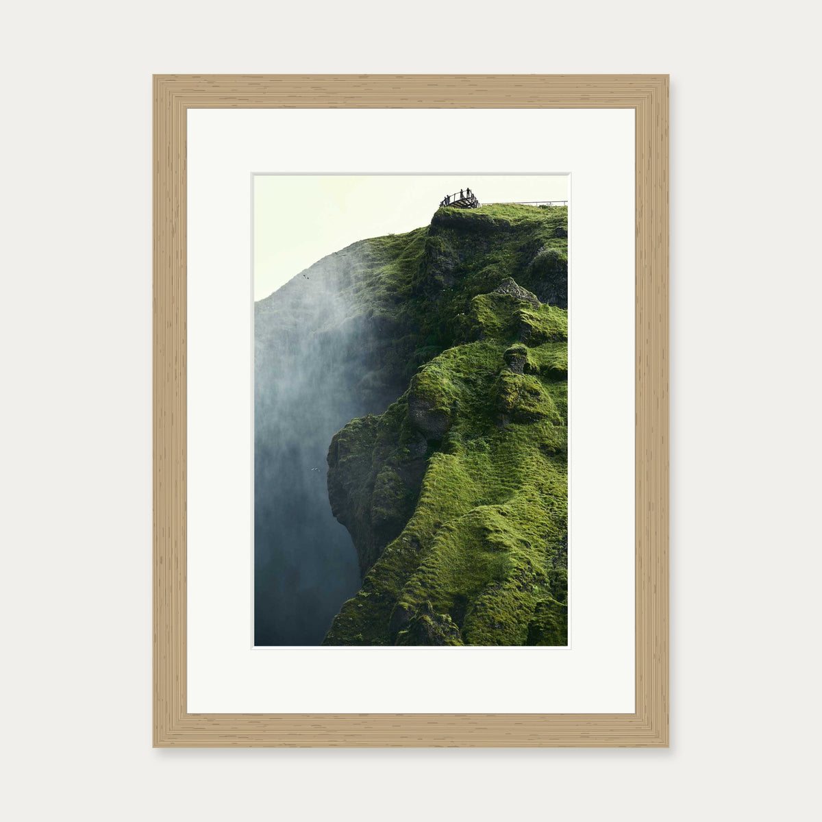 Green Climb Wall Art Print — 30 x 40 cm — Oak Frame