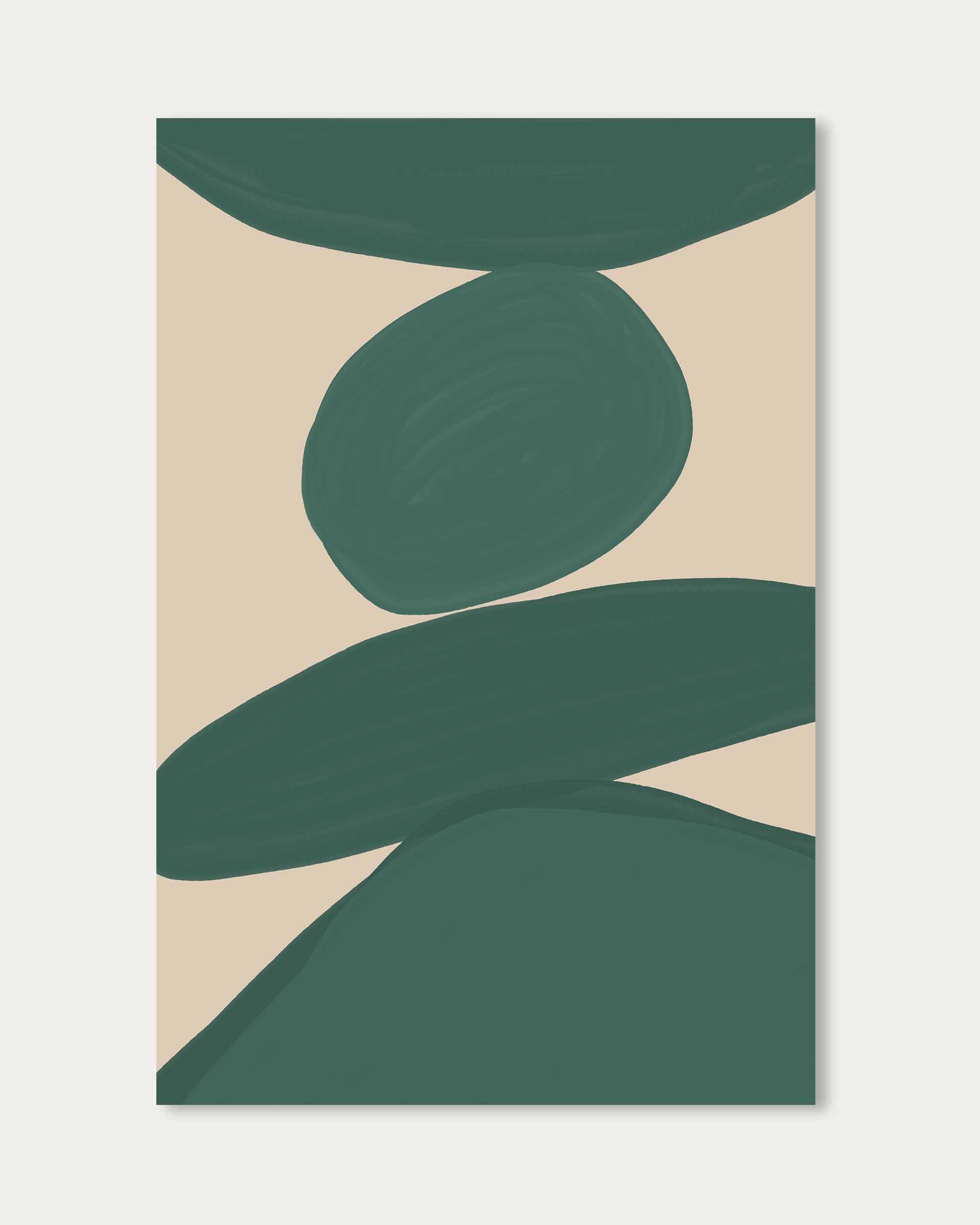 Green Organic Shapes Wall Art