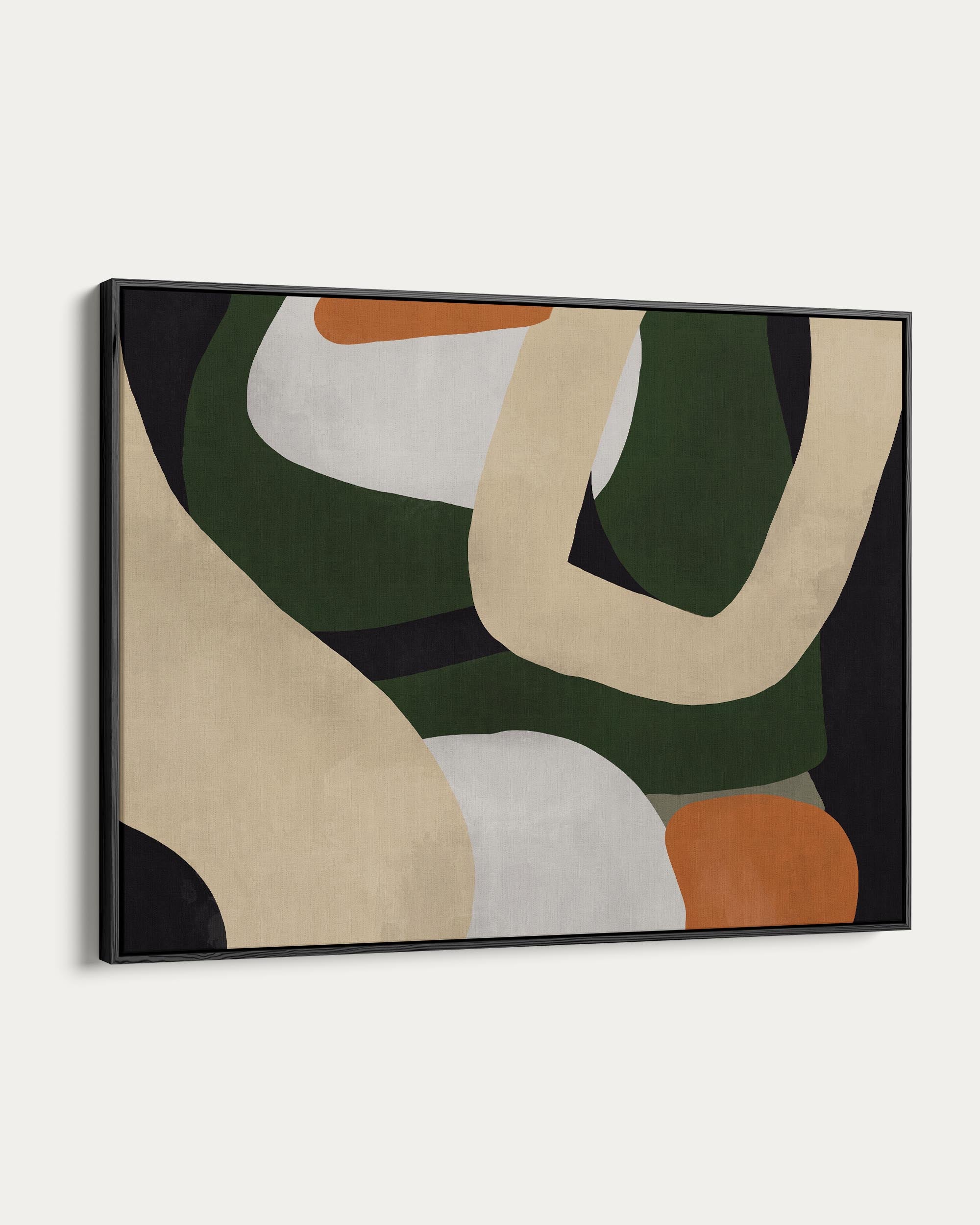 Abstract art piece with geometric shapes on a white background