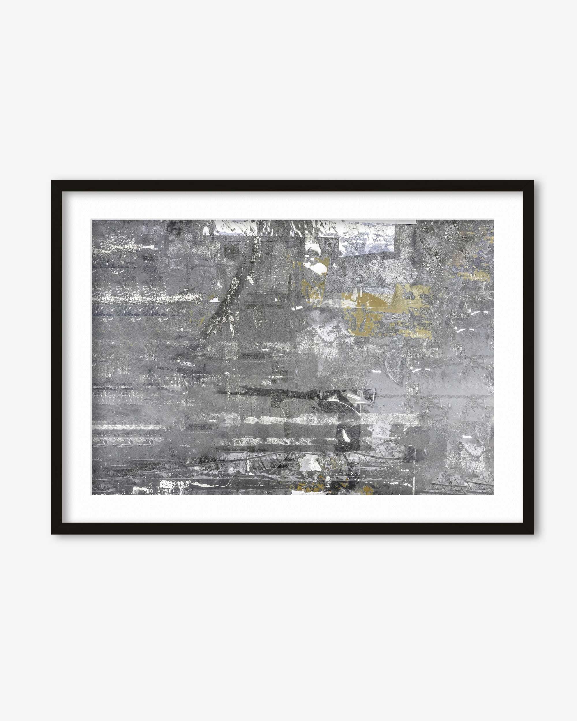 Grey Abstract Collage 2 Art Print
