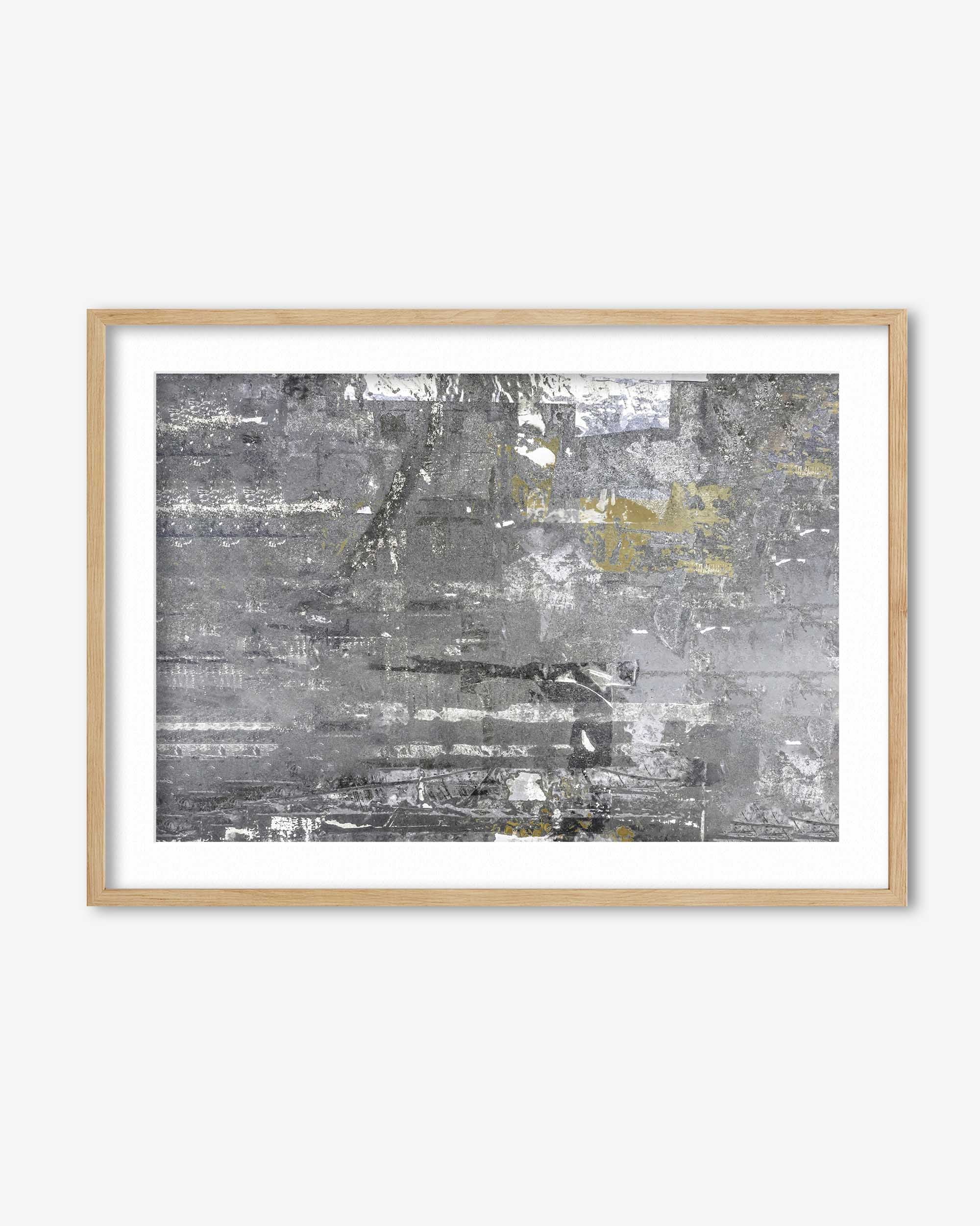 Grey Abstract Collage 2 Art Print
