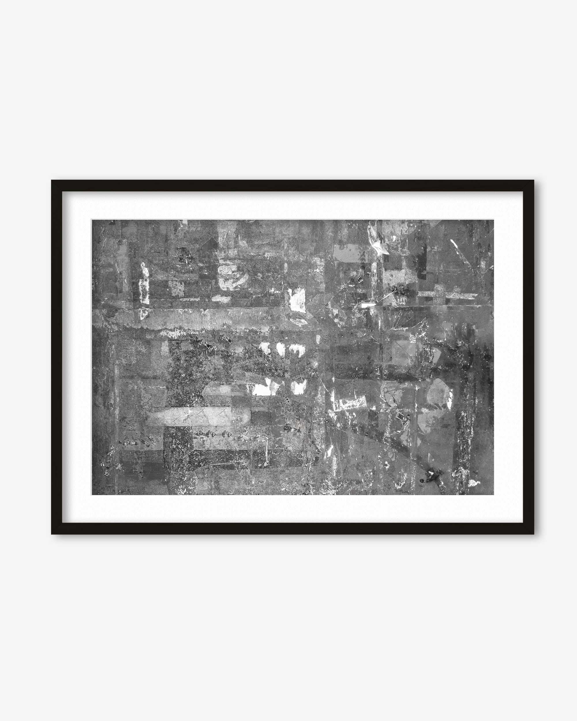 Grey Abstract Collage Art Print