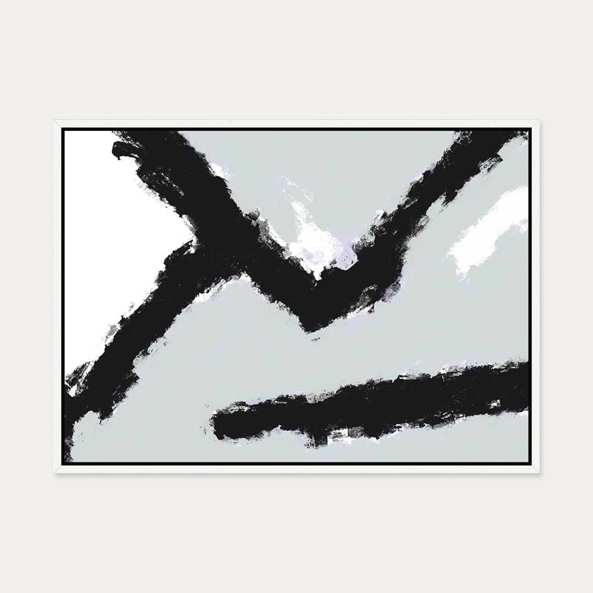 Grey Ridge Canvas Art — 50 x 70 cm — White Frame