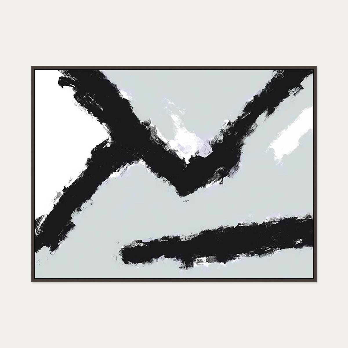Grey Ridge Canvas Art — 90 x 120 cm — Brown Frame