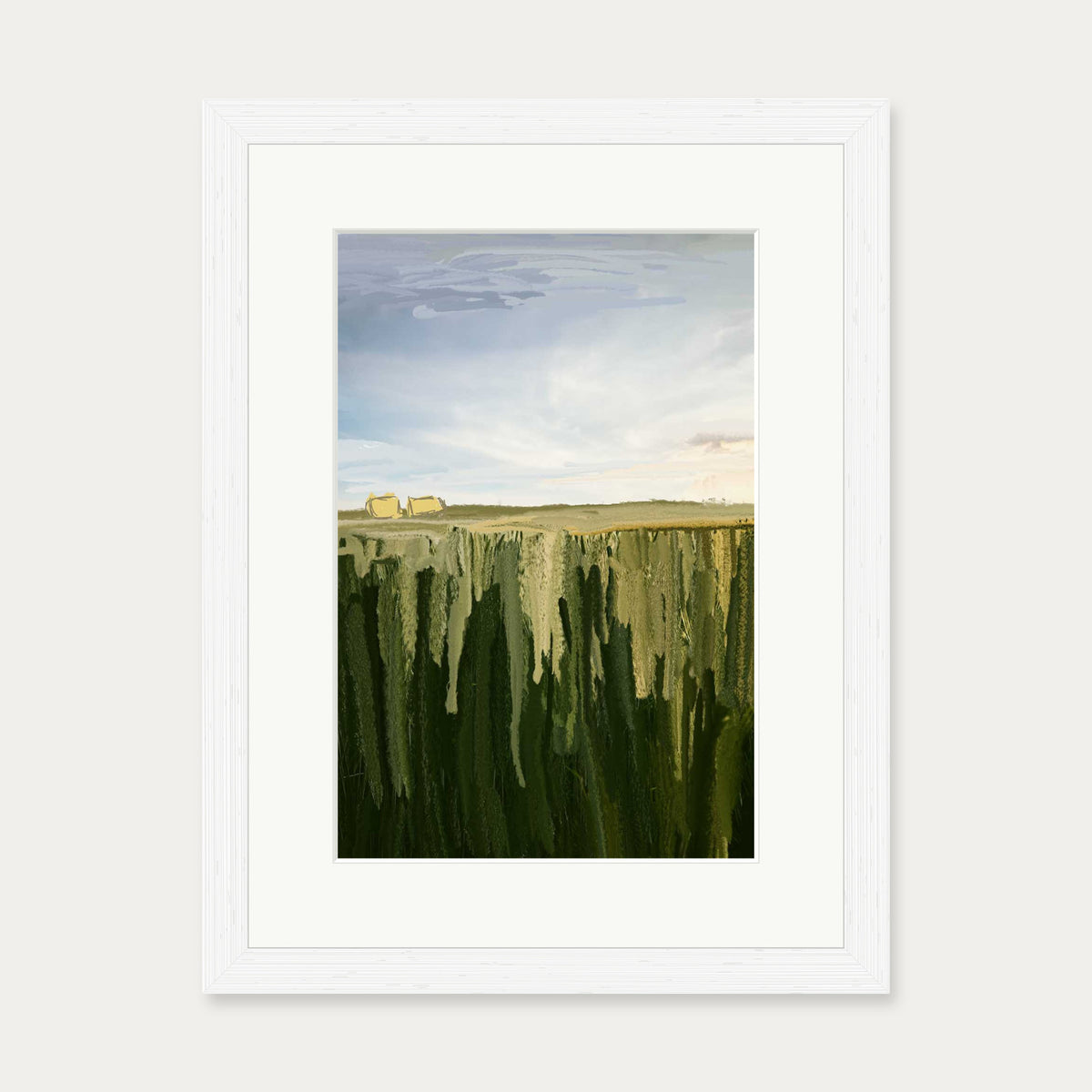 Hay Bales Art Print — 30 x 40 cm — White Frame