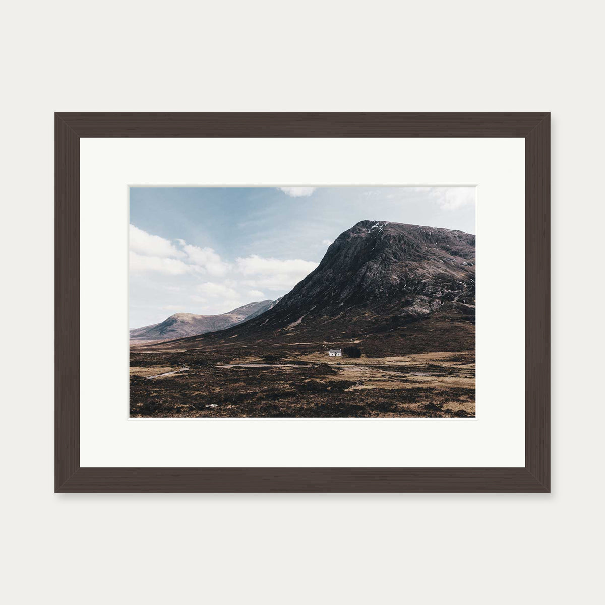 Highland House Wall Art Print — 30 x 40 cm — Brown Frame