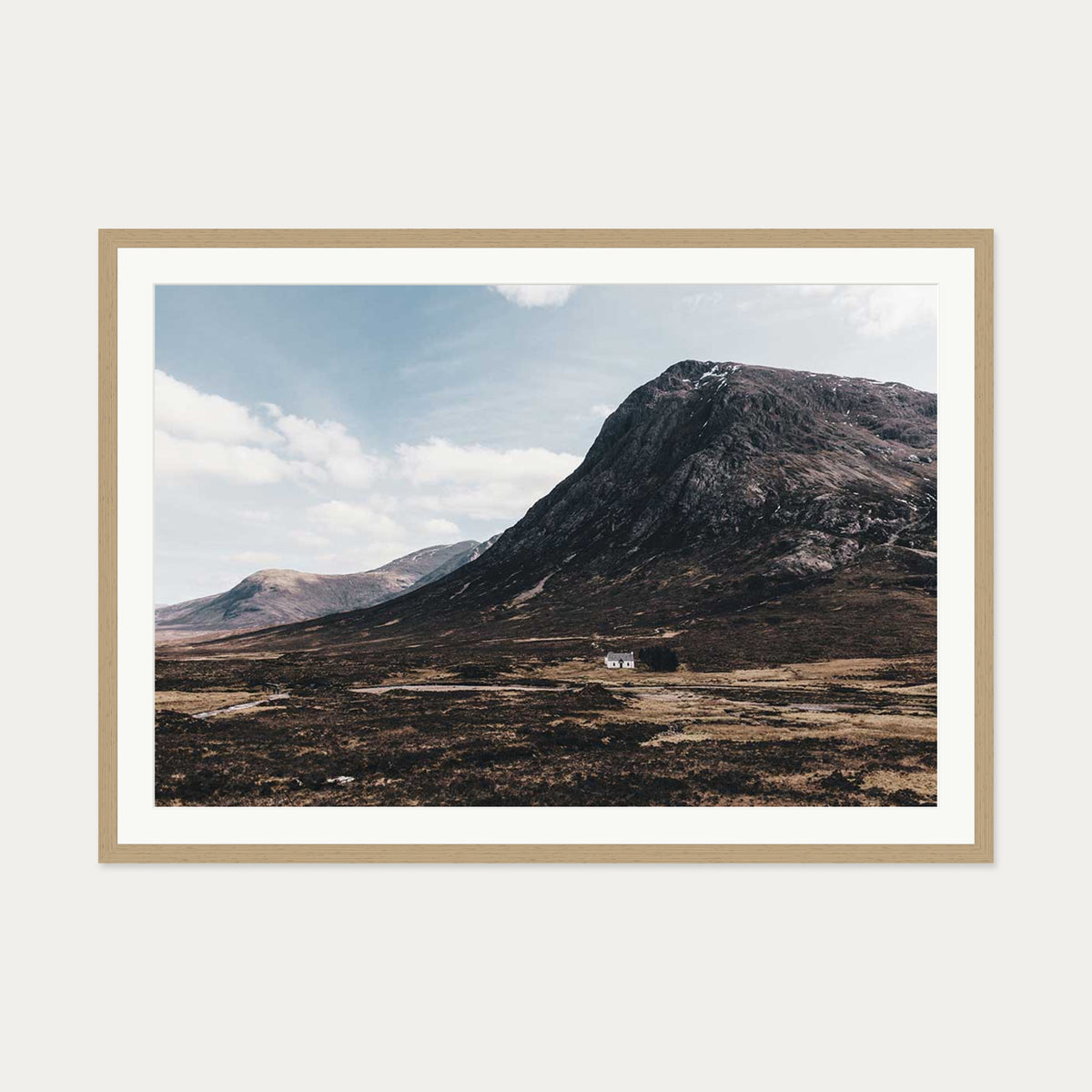 Highland House Wall Art Print — 70 x 100 cm — Oak Frame