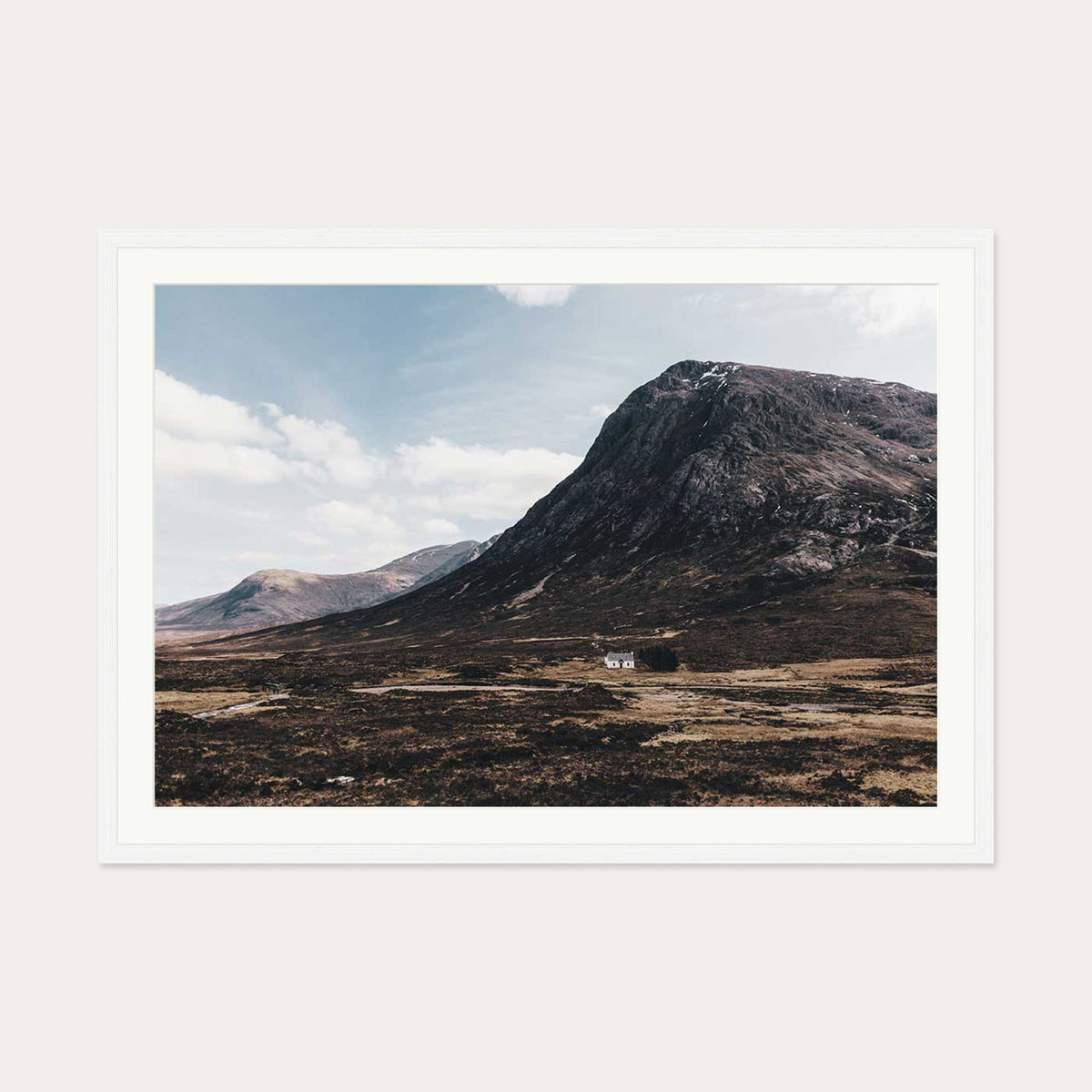 Highland House Wall Art Print — 70 x 100 cm — White Frame