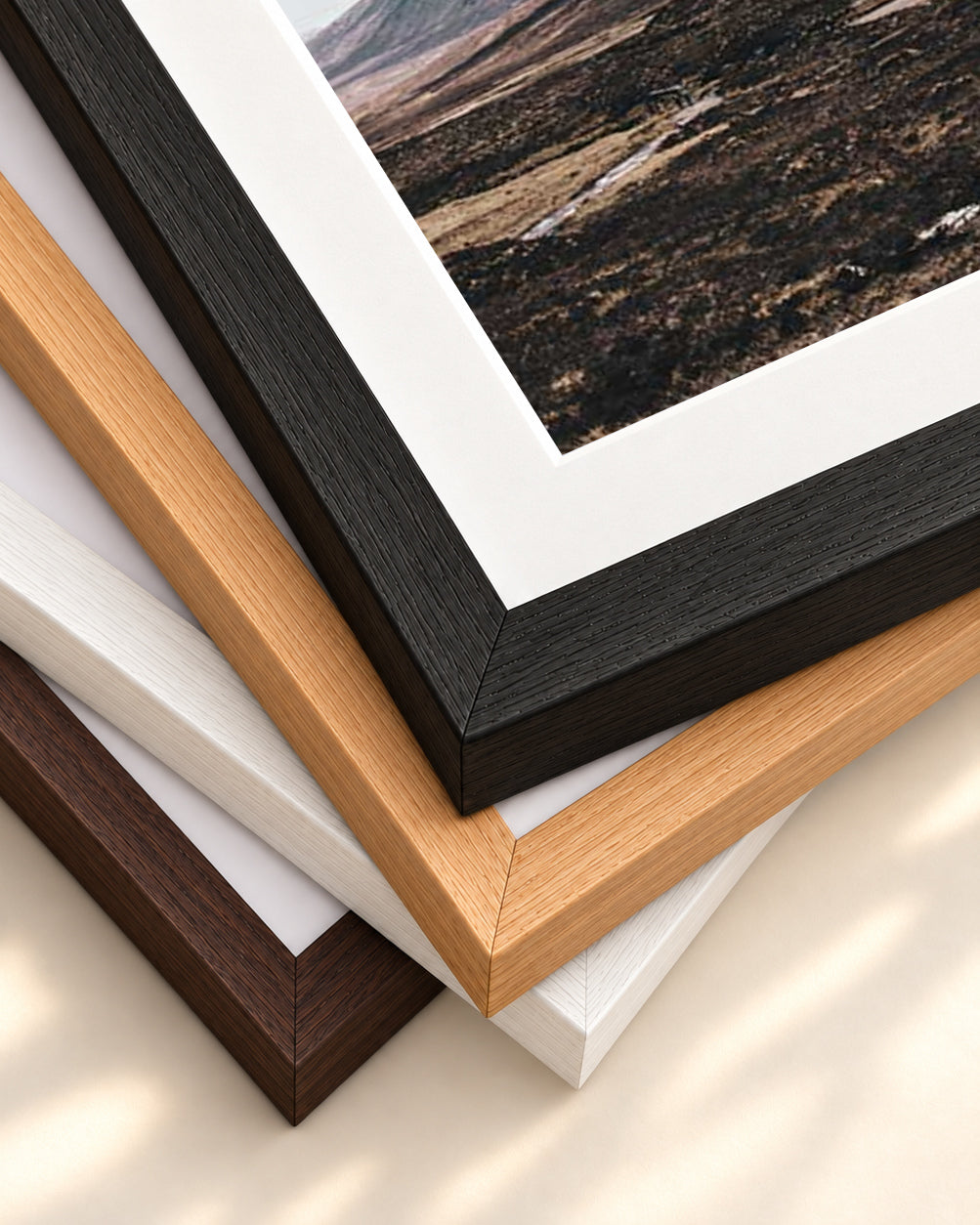 Highland House Wall Art Print — framed print corner with 5 cm mount and bevel