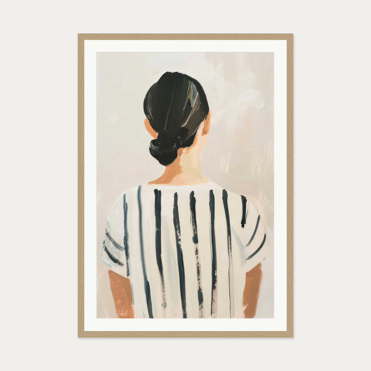 Holding Back Art Print — 70 x 100 cm — Oak Frame