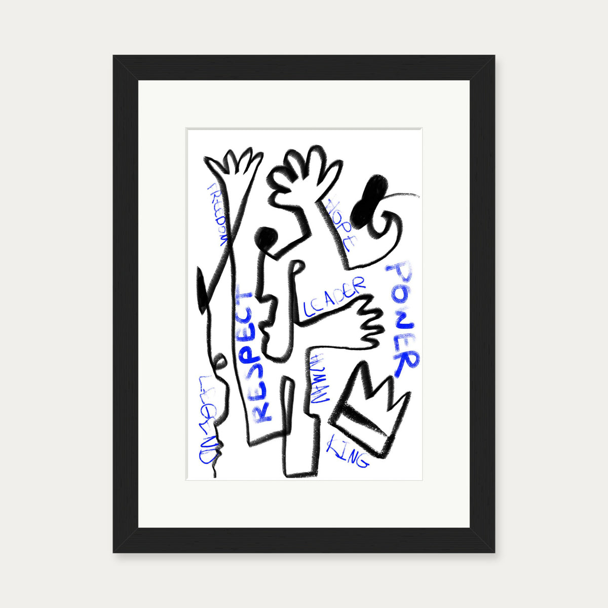 Homage To Basquiat Art Print — 30 x 40 cm — Black Frame