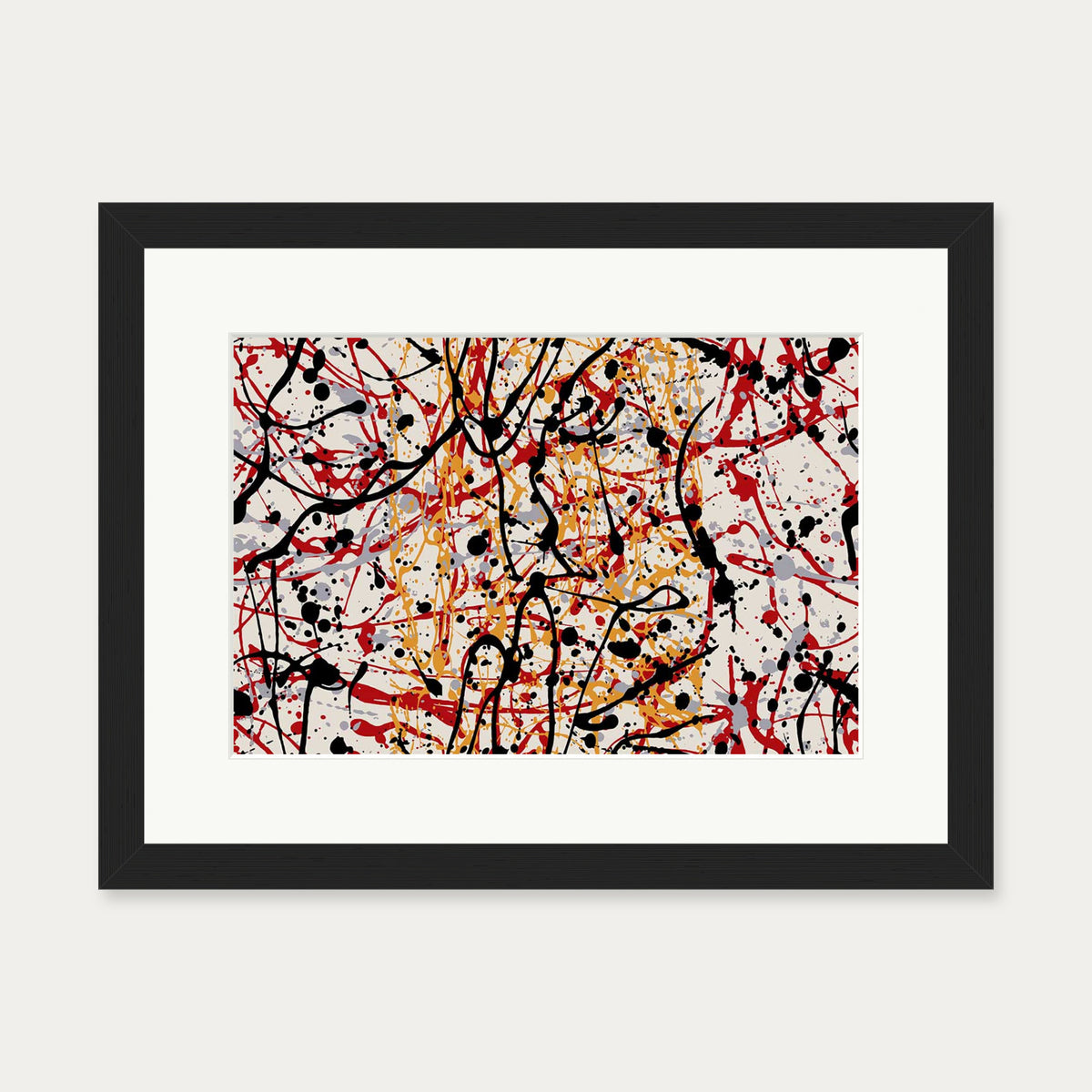Homage To Pollock Art Print — 30 x 40 cm — Black Frame