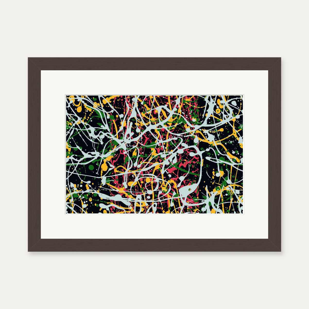 Homage To Pollock II Art Print — 30 x 40 cm — Brown Frame