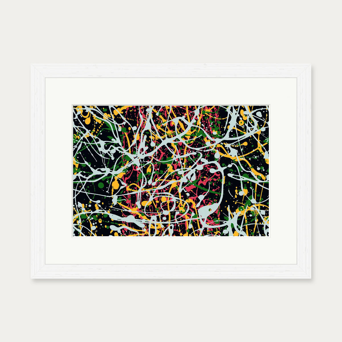 Homage To Pollock II Art Print — 30 x 40 cm — White Frame