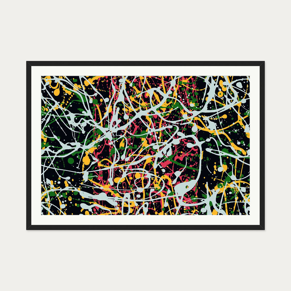 Homage To Pollock II Art Print — 70 x 100 cm — Black Frame