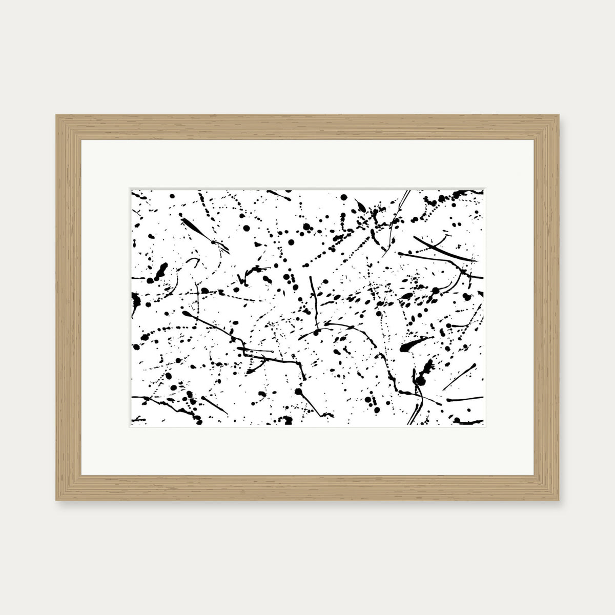 Homage To Pollock III Art Print — 30 x 40 cm — Oak Frame
