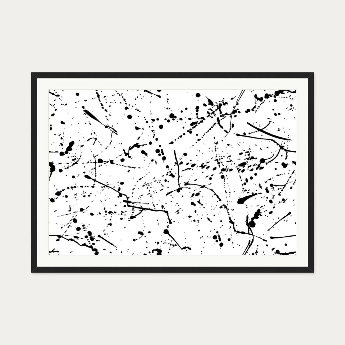 Homage To Pollock III Art Print — 70 x 100 cm — Black Frame