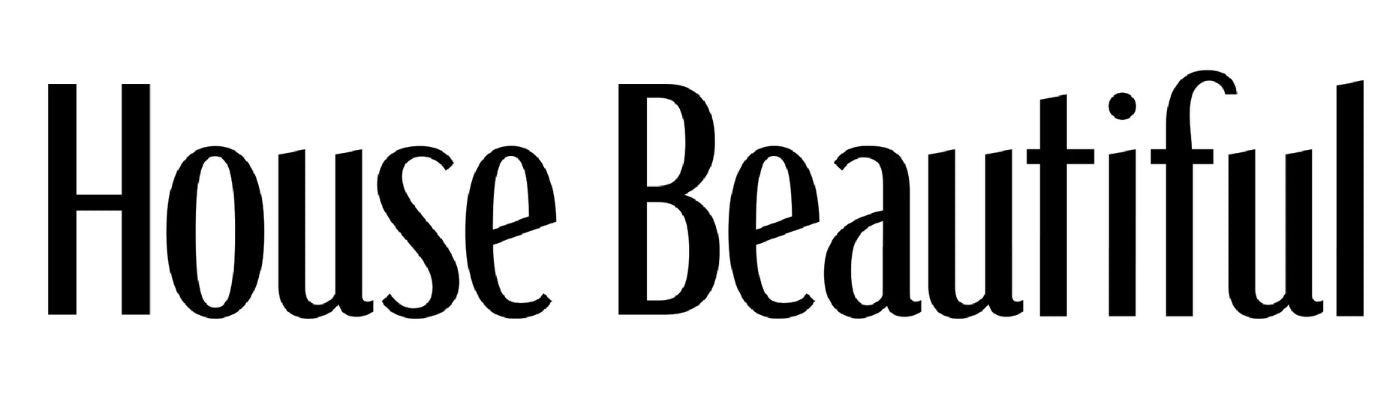 Text 'House Beautiful' in black on a white background