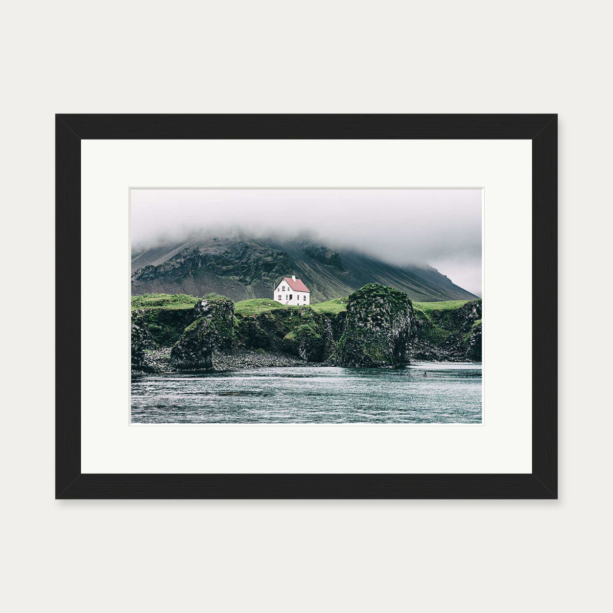 House On The Shore Wall Art Print — 30 x 40 cm — Black Frame