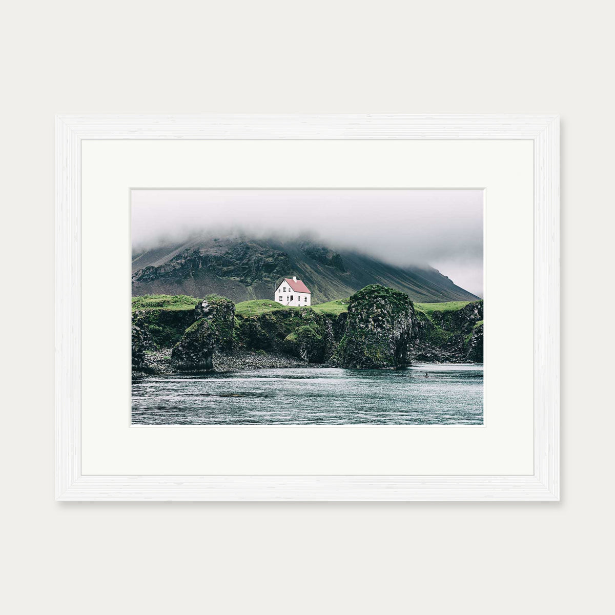 House On The Shore Wall Art Print — 30 x 40 cm — White Frame