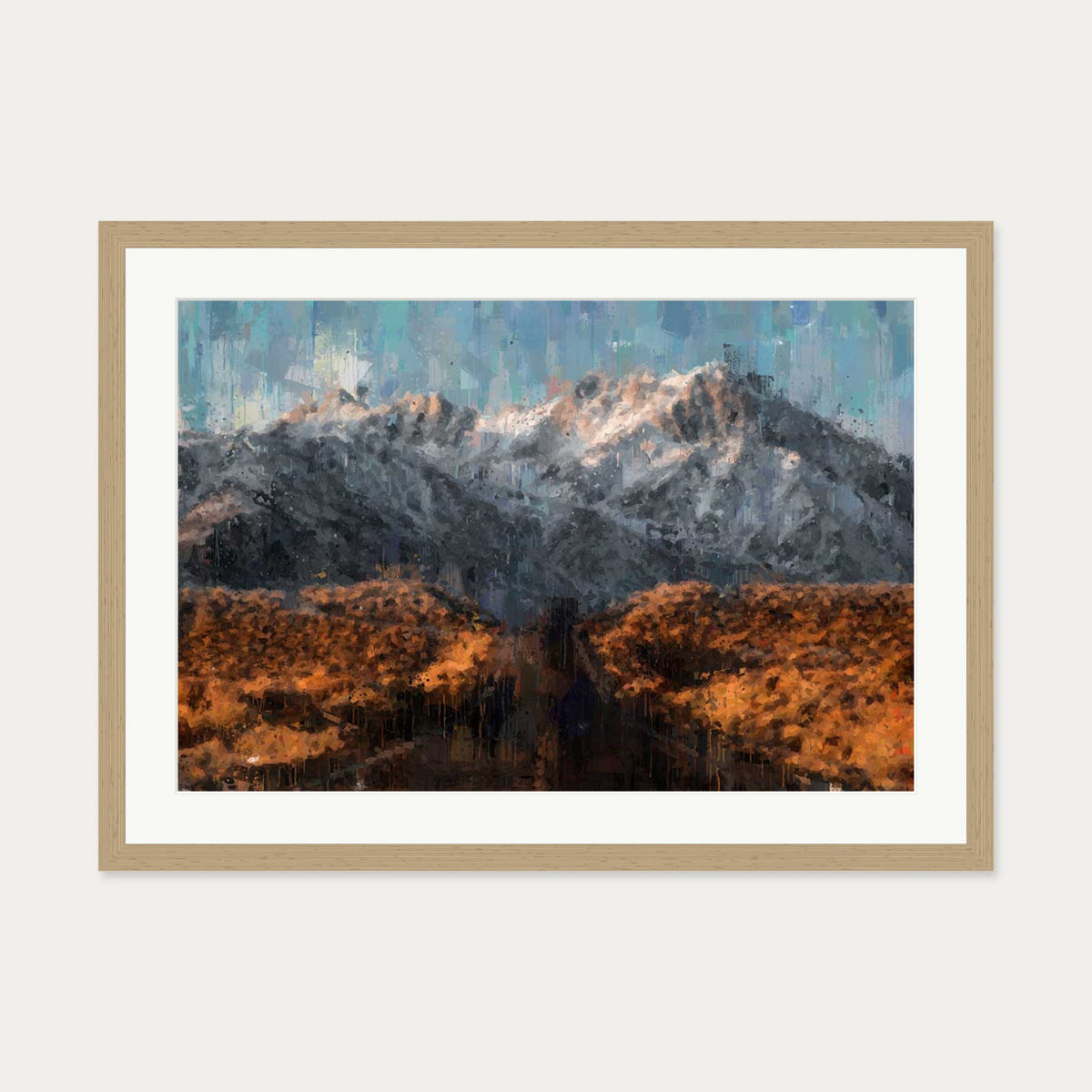 Impressionist Landscape Art Print — 50 x 70 cm — Oak Frame