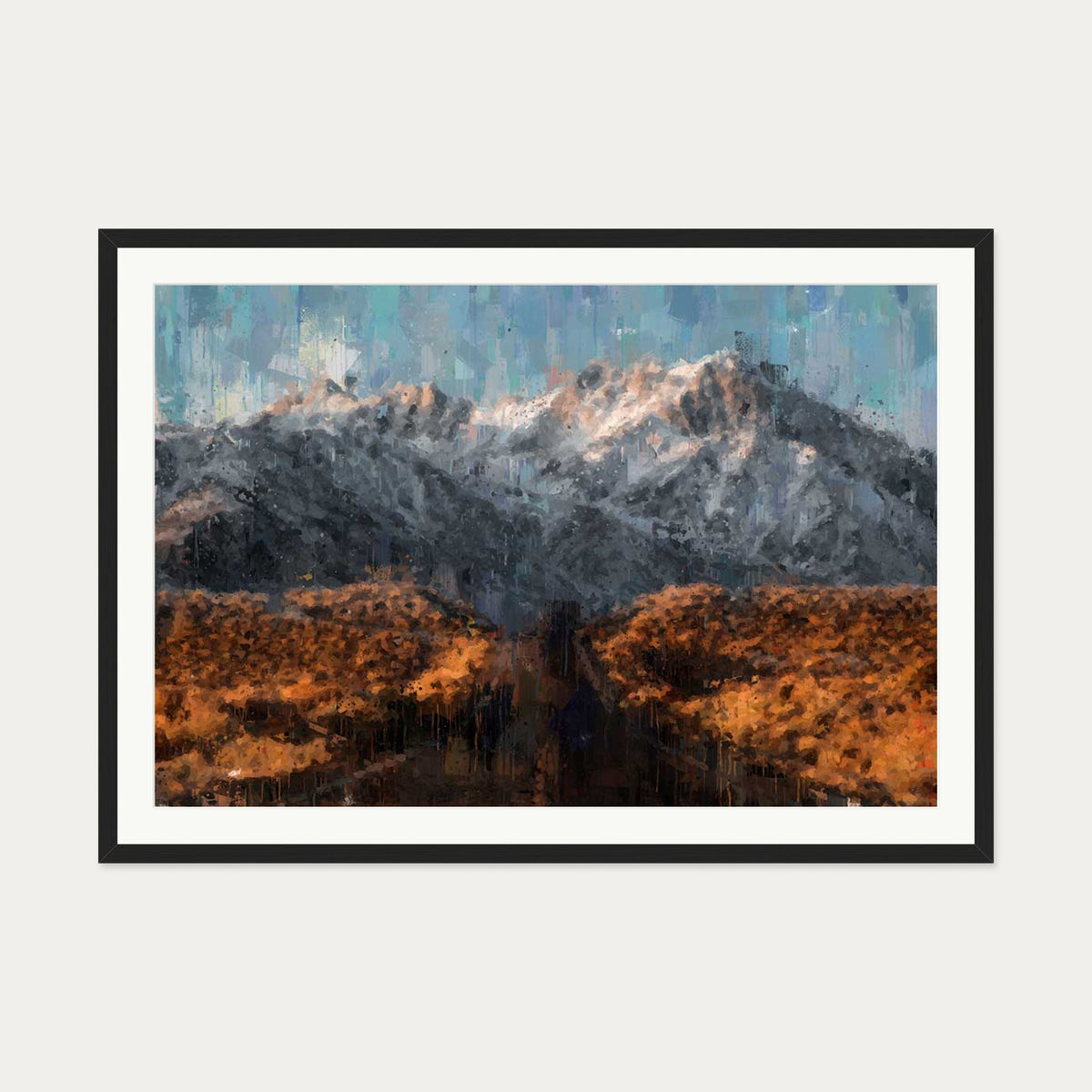 Impressionist Landscape Art Print — 70 x 100 cm — Black Frame