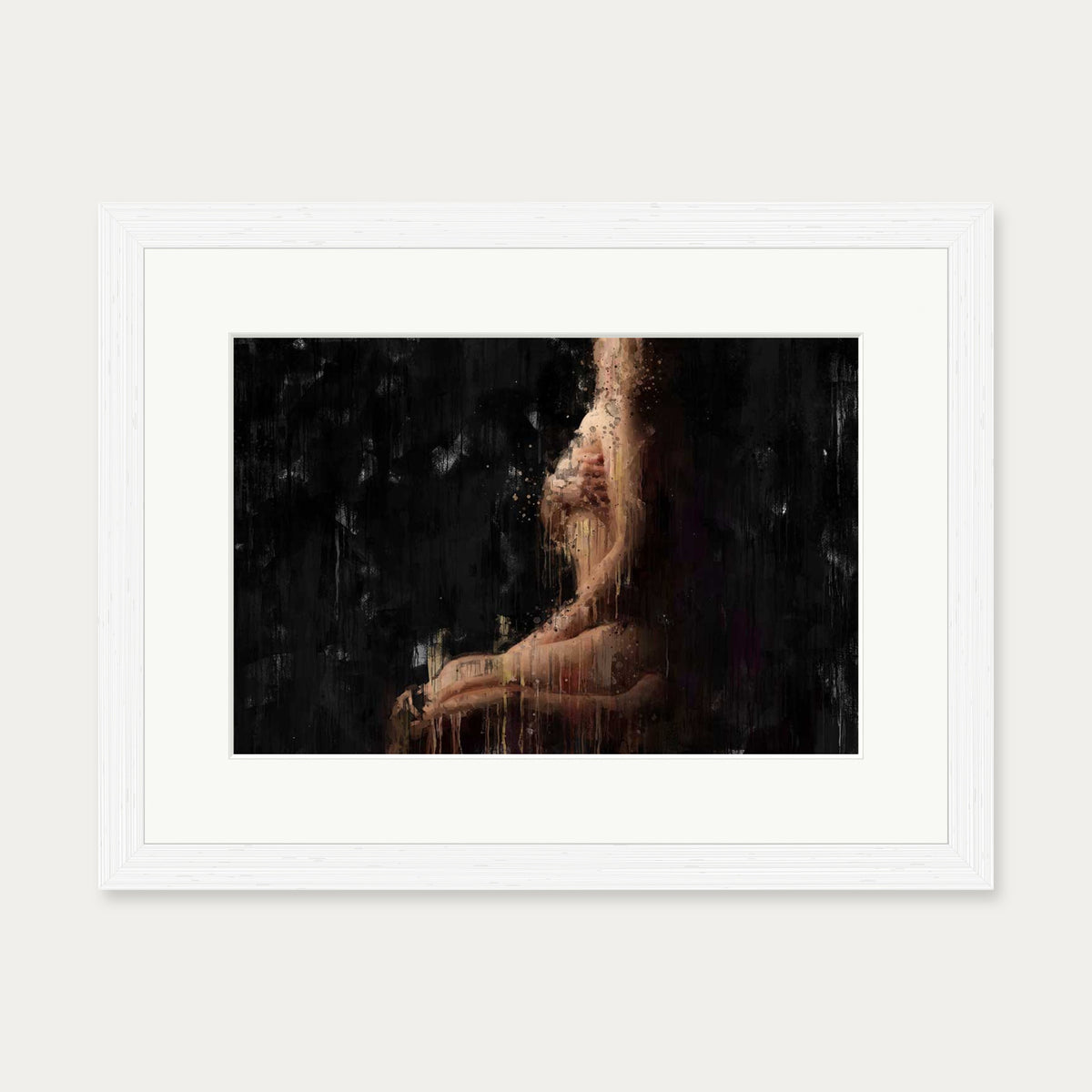 Impressionist Nude Art Print — 30 x 40 cm — White Frame