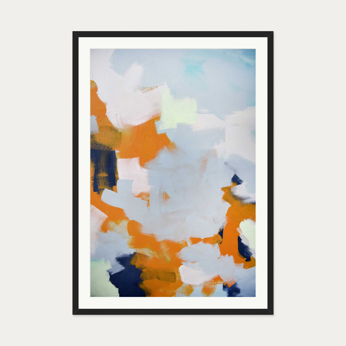 Infinity Abstract Clouds Art Print — 70 x 100 cm — Black Frame