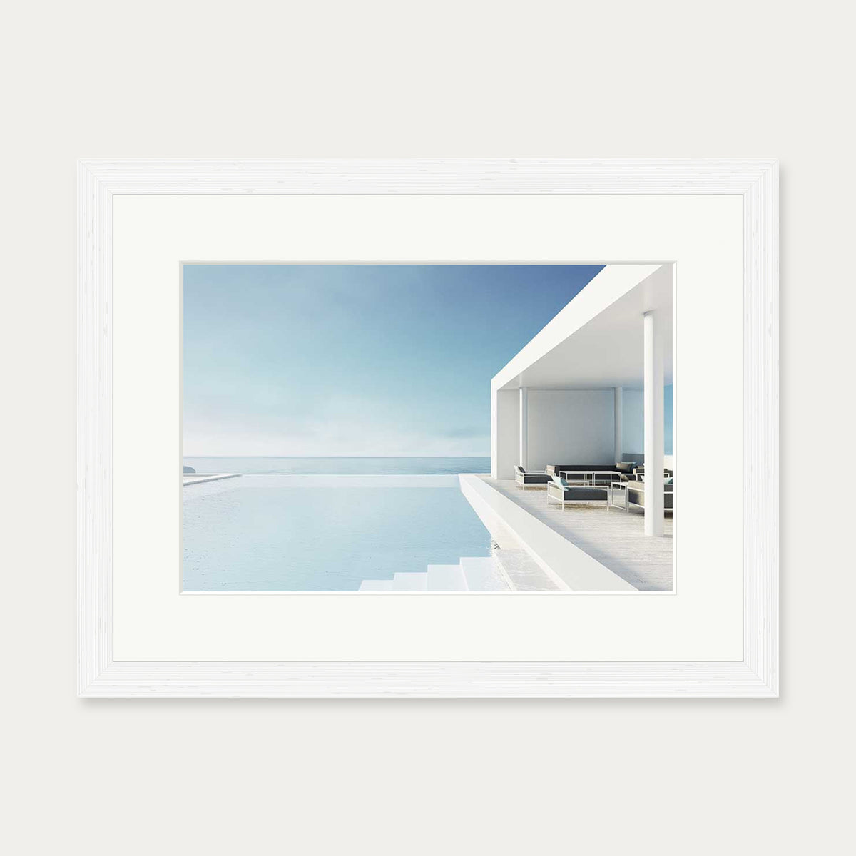 Infinity Pool Wall Art Print — 30 x 40 cm — White Frame