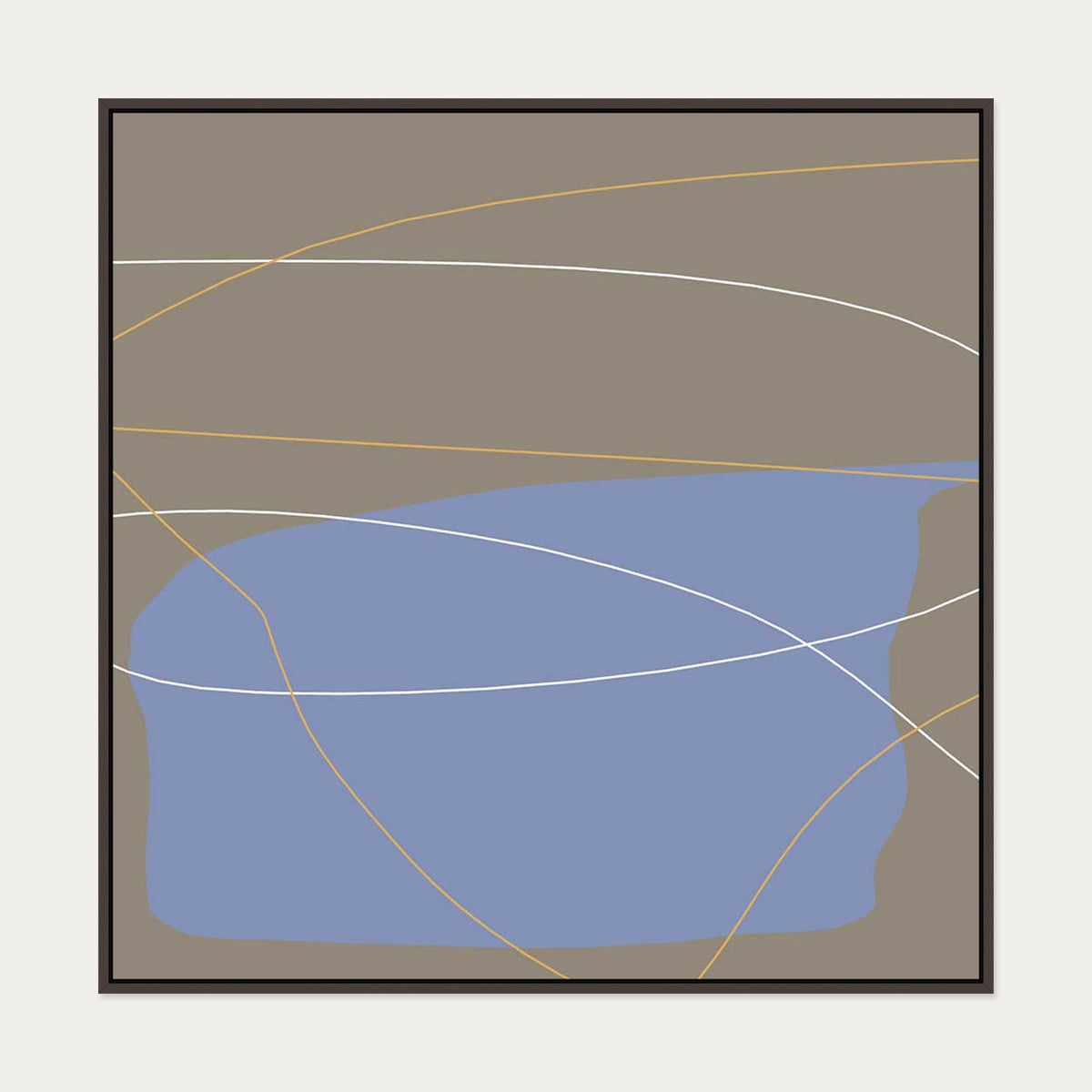 Into Abstraction Canvas Art — 100 x 100 cm — Brown Frame