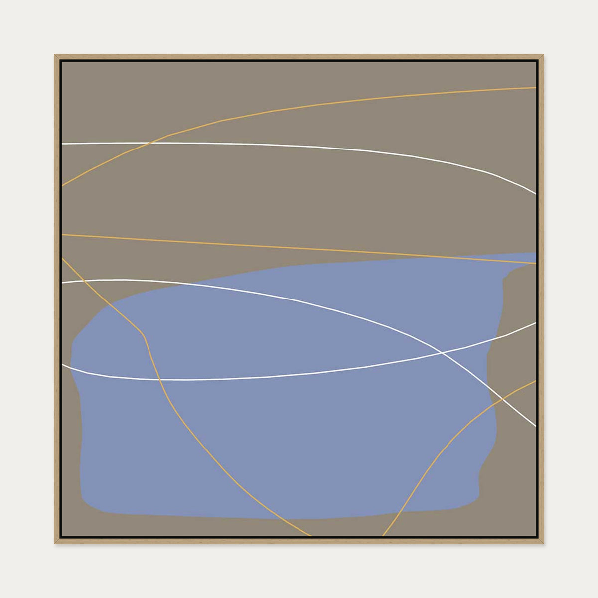 Into Abstraction Canvas Art — 100 x 100 cm — Oak Frame