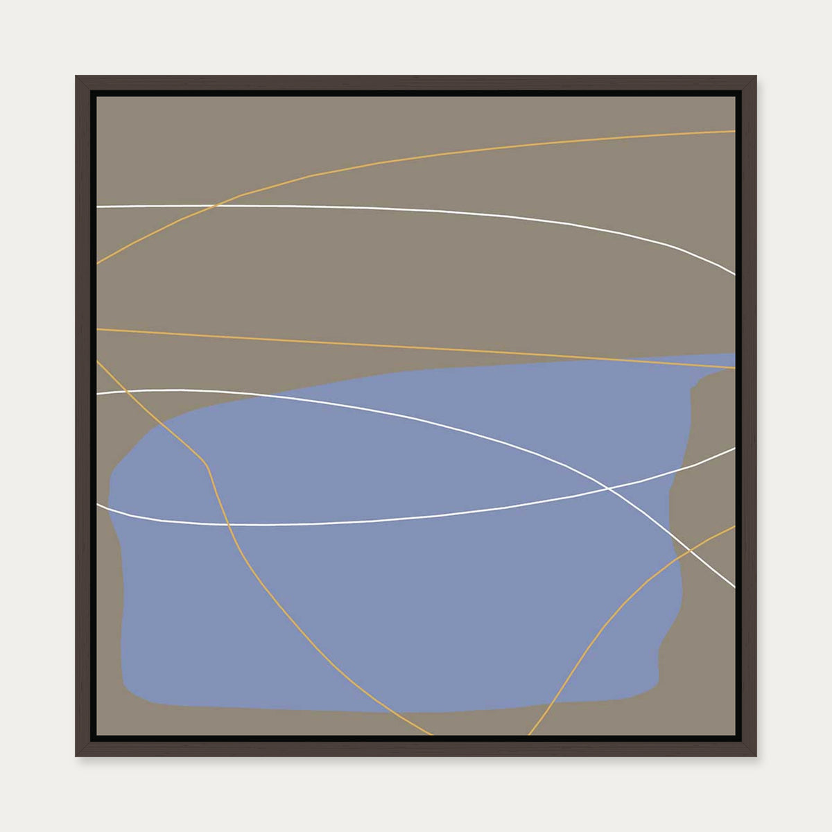 Into Abstraction Canvas Art — 50 x 50 cm — Brown Frame