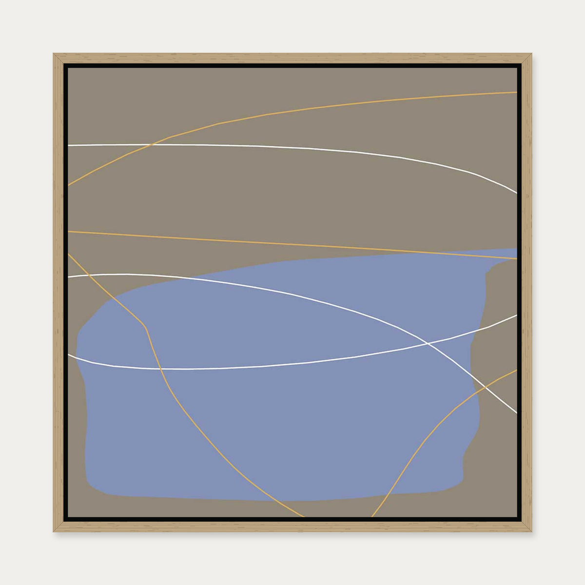 Into Abstraction Canvas Art — 50 x 50 cm — Oak Frame