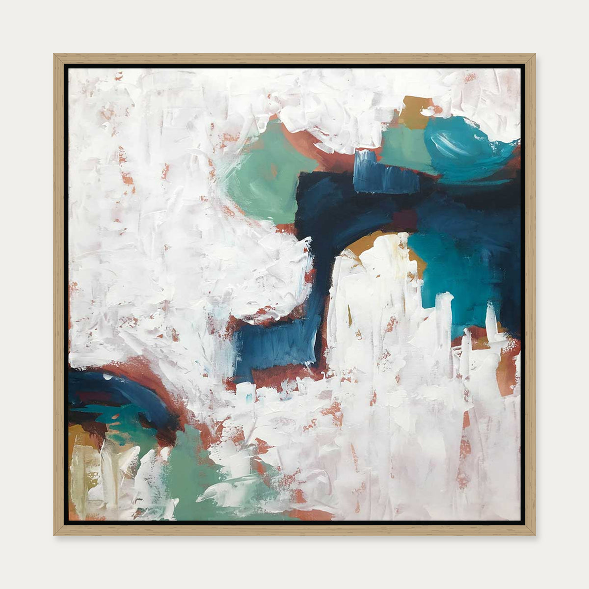 Into The Unknown Canvas Art — 50 x 50 cm — Oak Frame
