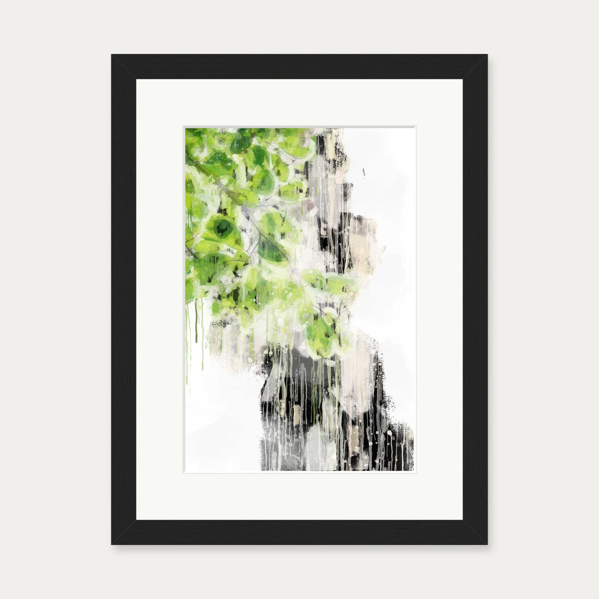 Japanese Botanical Stem Art Print — 30 x 40 cm — Black Frame