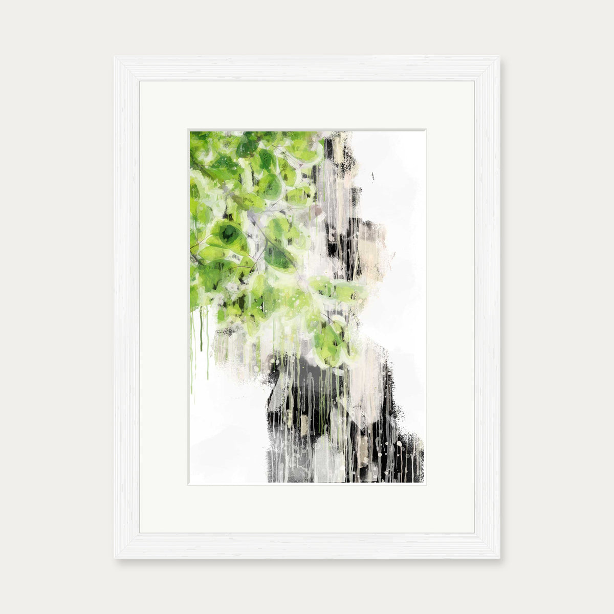 Japanese Botanical Stem Art Print — 30 x 40 cm — White Frame