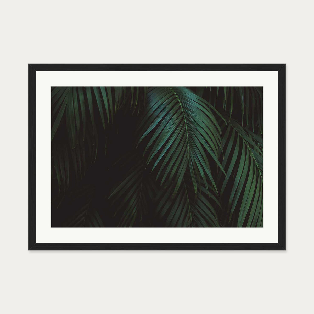 Leaves Portrait Wall Art Print — 50 x 70 cm — Black Frame