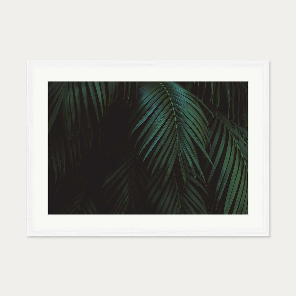 Leaves Portrait Wall Art Print — 50 x 70 cm — White Frame