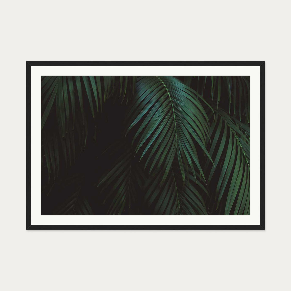 Leaves Portrait Wall Art Print — 70 x 100 cm — Black Frame