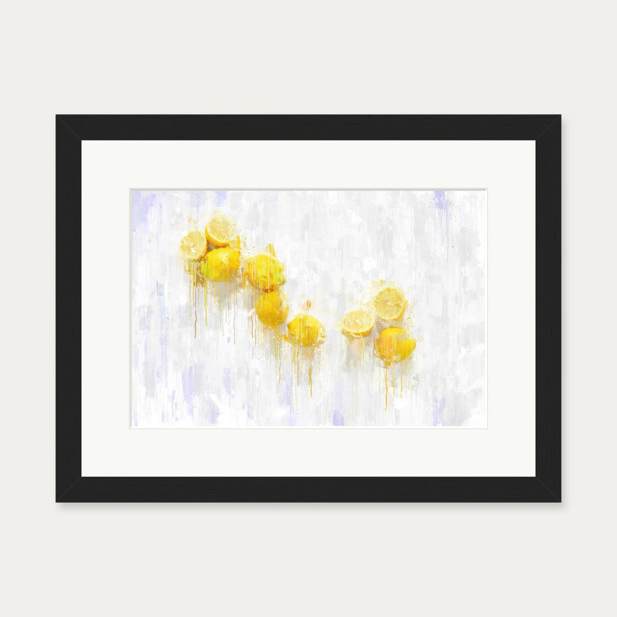 Lemons Still Life Art Print — 30 x 40 cm — Black Frame