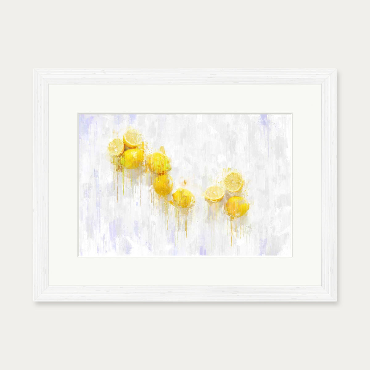 Lemons Still Life Art Print — 30 x 40 cm — White Frame