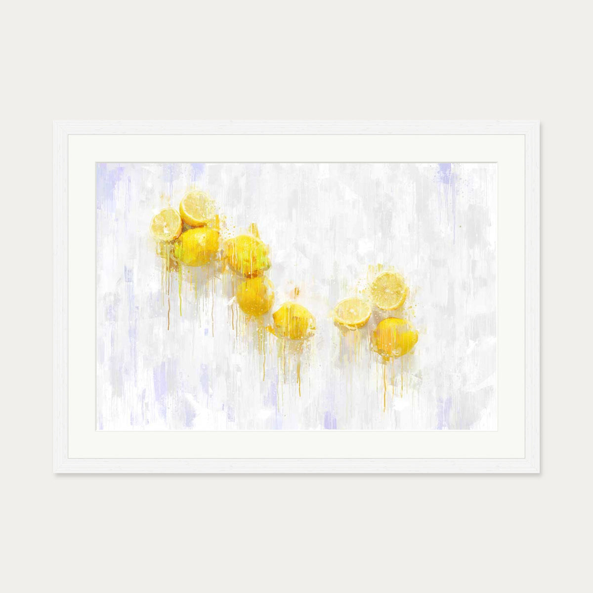 Lemons Still Life Art Print — 50 x 70 cm — White Frame