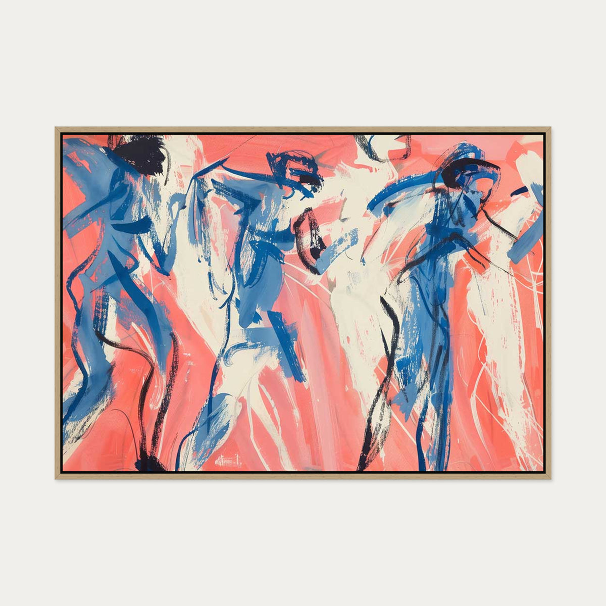 Life In Motion Canvas Art — 70 x 100 cm — Oak Frame