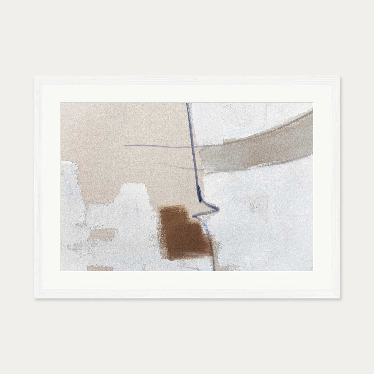 Light Taupe Textures Art Print — 50 x 70 cm — White Frame
