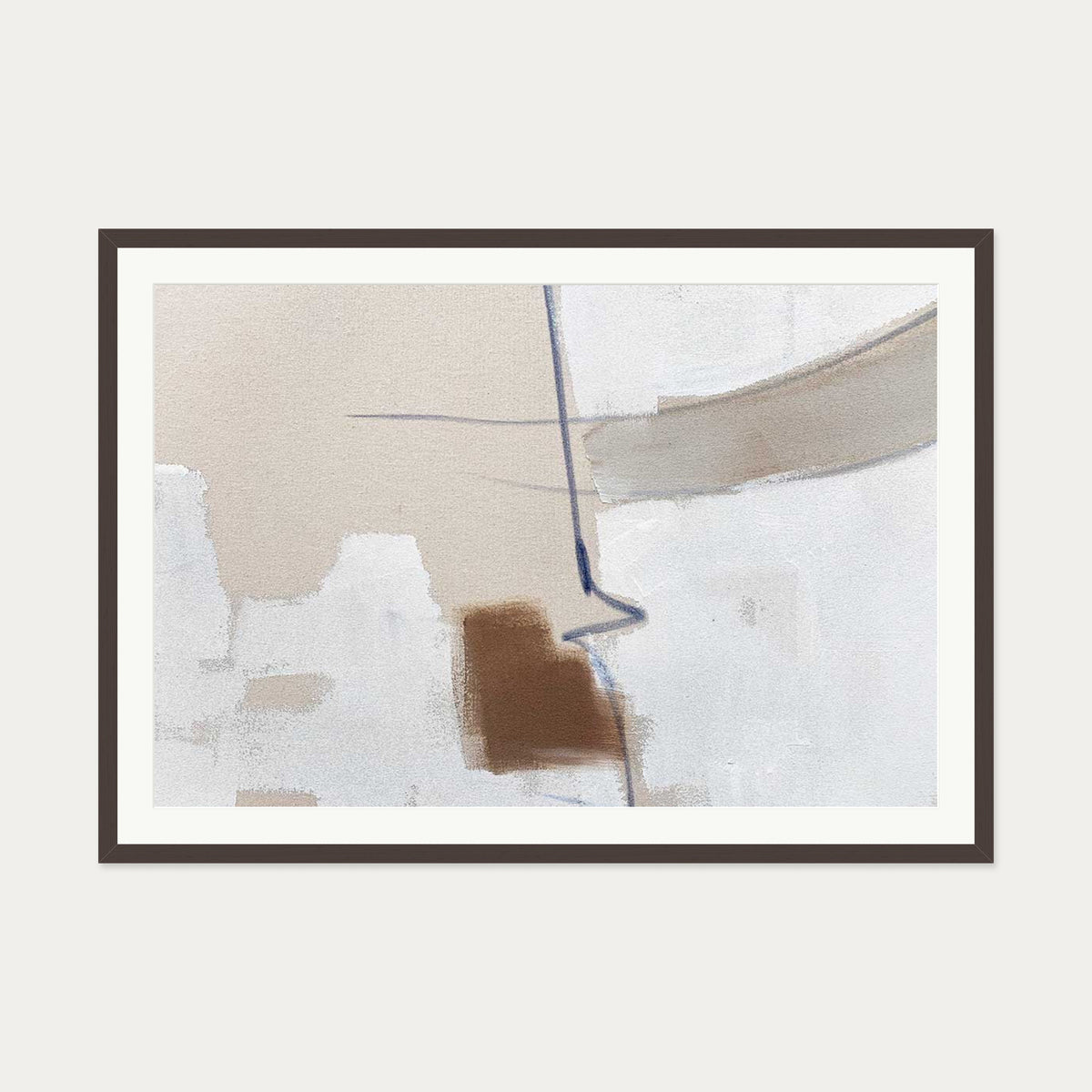 Light Taupe Textures Art Print — 70 x 100 cm — Brown Frame