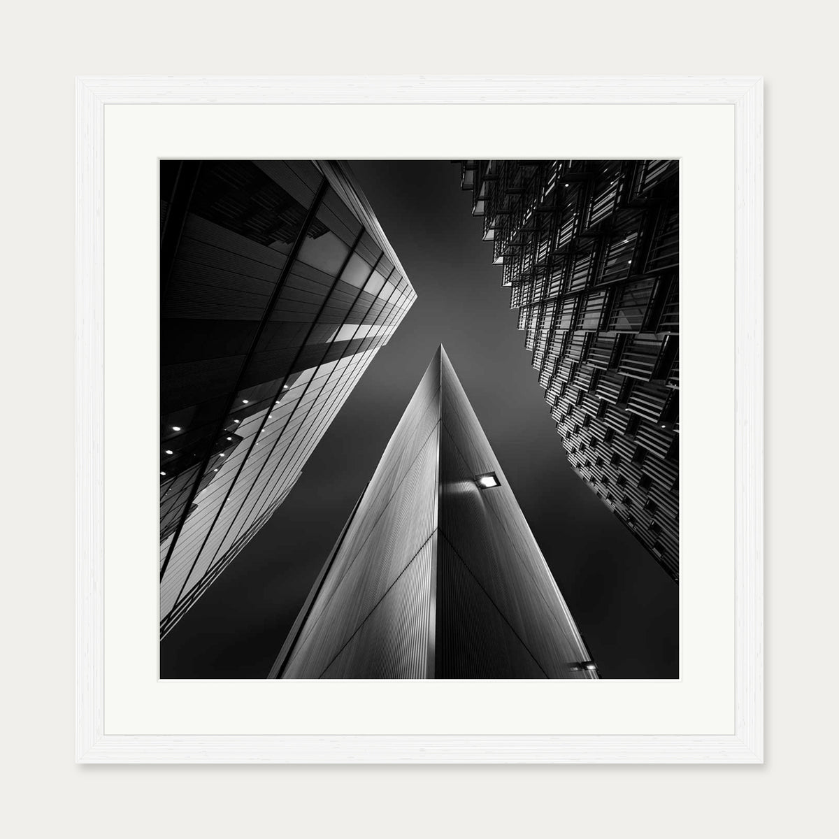 London Sky Wall Art Print — 50 x 50 cm — White Frame