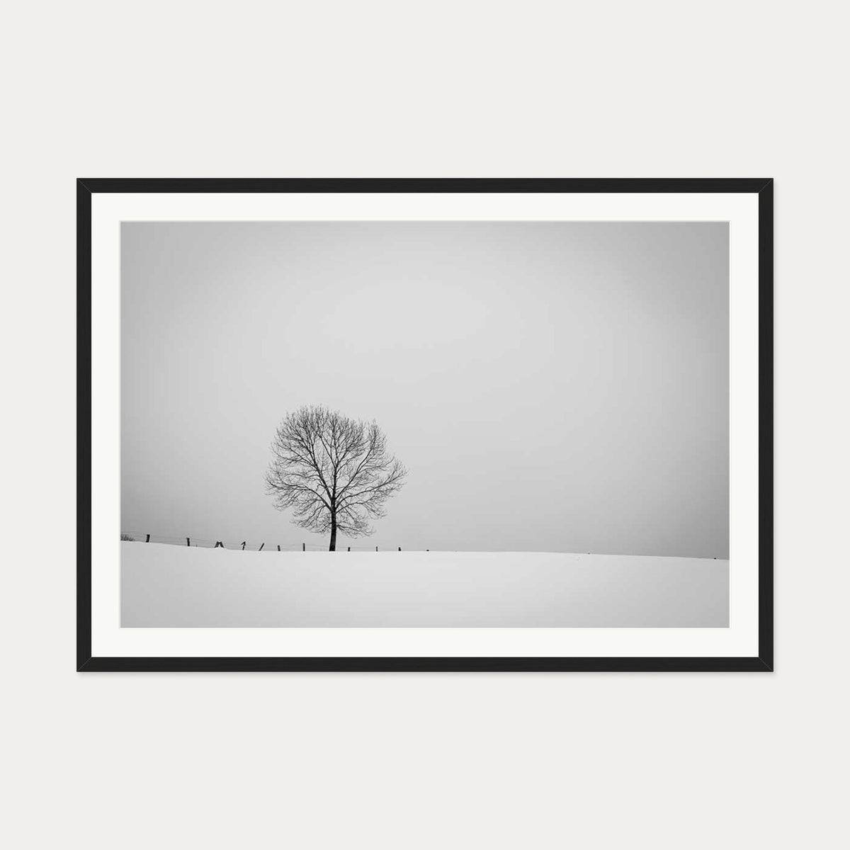 Lone Tree Art Print — 70 x 100 cm — Black Frame